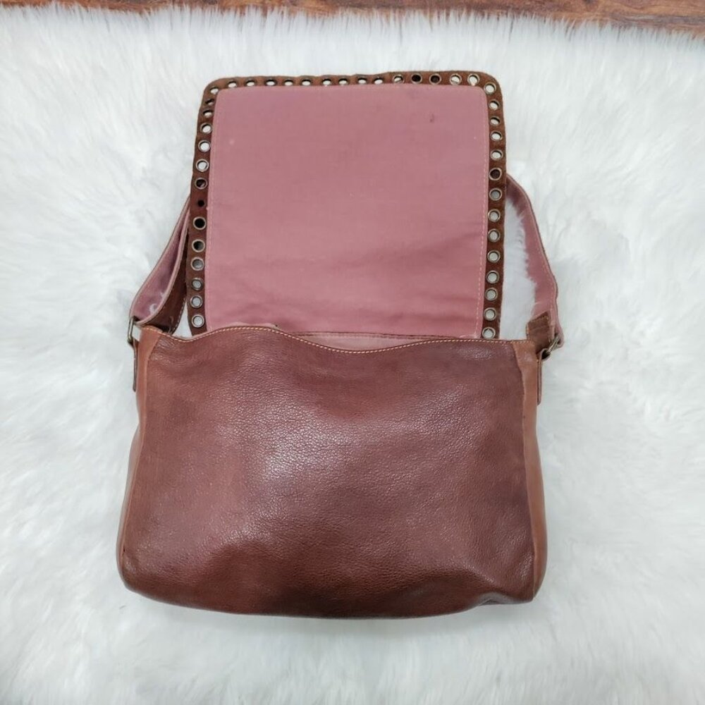 Wilson Leather Western Leather Prairie Cowgirl Hippie Boho Messanger Satchel Bag - Picture 3 of 13